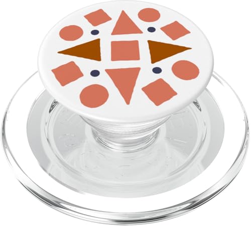 Geometrische abstrakte Dreiecke Kreise und Quadrate braun PopSockets PopGrip für MagSafe Geometrische abstrakte Dreiecke Kreise und Quadrate braun PopSockets PopGrip für MagSafe von BY CRADOX CREATIVE