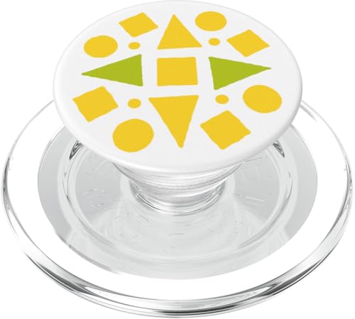 Geometrische abstrakte Dreiecke Kreise und Quadrate gelb PopSockets PopGrip für MagSafe Geometrische abstrakte Dreiecke Kreise und Quadrate gelb PopSockets PopGrip für MagSafe von BY CRADOX CREATIVE