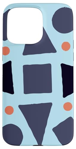Geometrische abstrakte Dreiecke Kreise und Quadrate grau blau Hülle für iPhone 15 Pro Max Geometrische abstrakte Dreiecke Kreise und Quadrate grau blau Hülle für iPhone 15 Pro Max von BY CRADOX CREATIVE