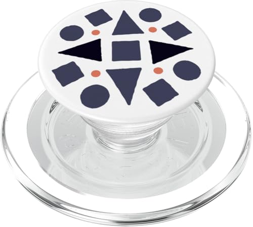 Geometrische abstrakte Dreiecke Kreise und Quadrate grau blau PopSockets PopGrip für MagSafe Geometrische abstrakte Dreiecke Kreise und Quadrate grau blau PopSockets PopGrip für MagSafe von BY CRADOX CREATIVE