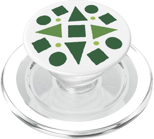 Geometrische abstrakte Dreiecke Kreise und Quadrate grün PopSockets PopGrip für MagSafe Geometrische abstrakte Dreiecke Kreise und Quadrate grün PopSockets PopGrip für MagSafe von BY CRADOX CREATIVE