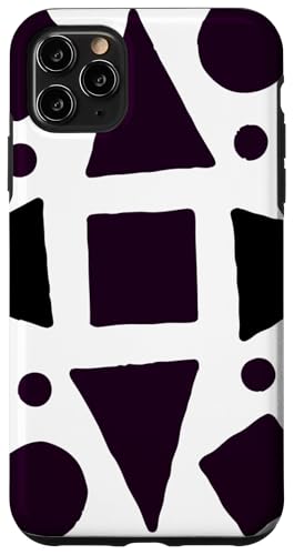 Geometrische abstrakte Dreiecke Kreise und Quadrate schwarz Hülle für iPhone 11 Pro Max Geometrische abstrakte Dreiecke Kreise und Quadrate schwarz Hülle für iPhone 11 Pro Max von BY CRADOX CREATIVE