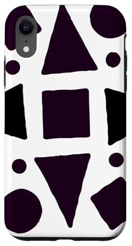 Geometrische abstrakte Dreiecke Kreise und Quadrate schwarz Hülle für iPhone XR Geometrische abstrakte Dreiecke Kreise und Quadrate schwarz Hülle für iPhone XR von BY CRADOX CREATIVE