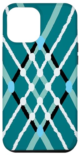 Geometrisches abstraktes Muster, Retro-Linie, Kunst, blaugrüne Kreuze Hülle für iPhone 12 Pro Max Geometrisches abstraktes Muster, Retro-Linie, Kunst, blaugrüne Kreuze Hülle für iPhone 12 Pro Max von BY CRADOX CREATIVE