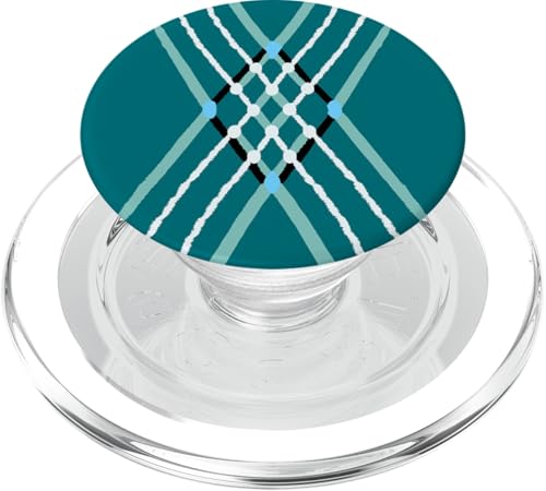 Geometrisches abstraktes Muster, Retro-Linie, Kunst, blaugrüne Kreuze PopSockets PopGrip für MagSafe Geometrisches abstraktes Muster, Retro-Linie, Kunst, blaugrüne Kreuze PopSockets PopGrip für MagSafe von BY CRADOX CREATIVE