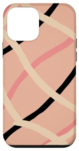 Geometrisches abstraktes Muster, Retro-Linie, weich, Aprikose, Schwarz Hülle für iPhone 12 mini Geometrisches abstraktes Muster, Retro-Linie, weich, Aprikose, Schwarz Hülle für iPhone 12 mini von BY CRADOX CREATIVE