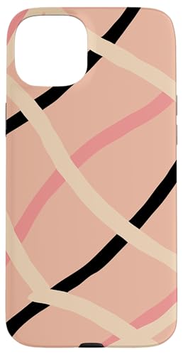 Geometrisches abstraktes Muster, Retro-Linie, weich, Aprikose, Schwarz Hülle für iPhone 15 Plus Geometrisches abstraktes Muster, Retro-Linie, weich, Aprikose, Schwarz Hülle für iPhone 15 Plus von BY CRADOX CREATIVE