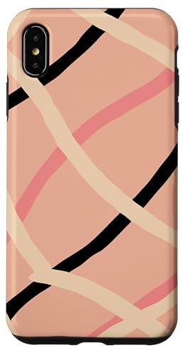 Geometrisches abstraktes Muster, Retro-Linie, weich, Aprikose, Schwarz Hülle für iPhone XS Max Geometrisches abstraktes Muster, Retro-Linie, weich, Aprikose, Schwarz Hülle für iPhone XS Max von BY CRADOX CREATIVE