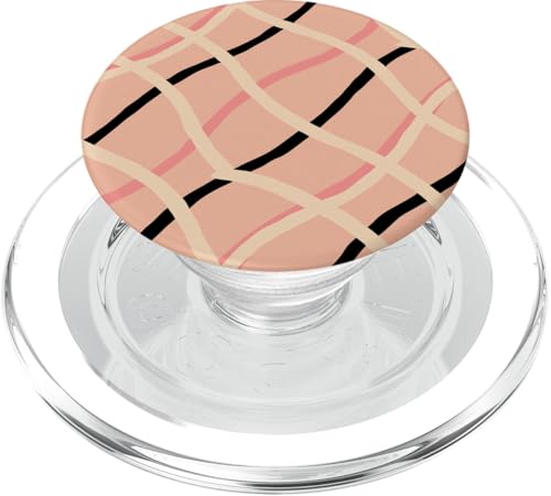 Geometrisches abstraktes Muster, Retro-Linie, weich, Aprikose, Schwarz PopSockets PopGrip für MagSafe Geometrisches abstraktes Muster, Retro-Linie, weich, Aprikose, Schwarz PopSockets PopGrip für MagSafe von BY CRADOX CREATIVE