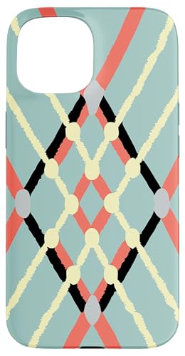 Geometrisches abstraktes Muster, Retro-Linie, weich, grün, orange Hülle für iPhone 15 von BY CRADOX CREATIVE