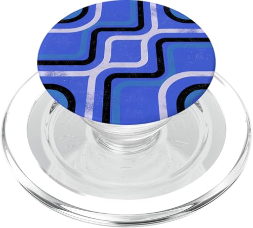 Geometrisches abstraktes Muster Retro Line Art Spritzer Blau PopSockets PopGrip für MagSafe Geometrisches abstraktes Muster Retro Line Art Spritzer Blau PopSockets PopGrip für MagSafe von BY CRADOX CREATIVE