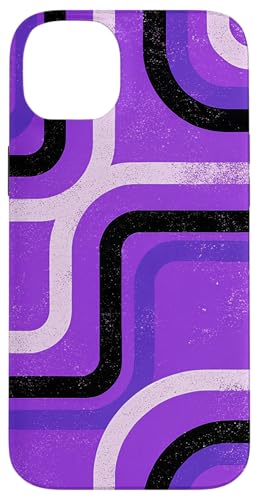 Geometrisches abstraktes Muster Retro Line Art Spritzer Lila Hülle für iPhone 14 Plus von BY CRADOX CREATIVE