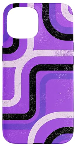 Geometrisches abstraktes Muster Retro Line Art Spritzer Lila Hülle für iPhone 15 von BY CRADOX CREATIVE