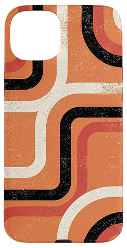 Geometrisches abstraktes Muster Retro Linienkunst Orange Hülle für iPhone 15 Plus Geometrisches abstraktes Muster Retro Linienkunst Orange Hülle für iPhone 15 Plus von BY CRADOX CREATIVE