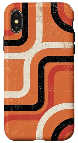 Geometrisches abstraktes Muster Retro Linienkunst Orange Hülle für iPhone X/XS Geometrisches abstraktes Muster Retro Linienkunst Orange Hülle für iPhone X/XS von BY CRADOX CREATIVE