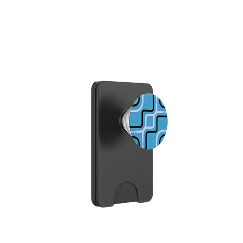 Geometrisches abstraktes Muster Retro Linienkunst blau PopSockets PopWallet für MagSafe Geometrisches abstraktes Muster Retro Linienkunst blau PopSockets PopWallet für MagSafe von BY CRADOX CREATIVE