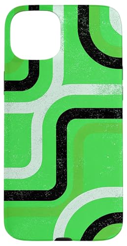 Geometrisches abstraktes Muster Retro Linienkunst grün Hülle für iPhone 15 Plus Geometrisches abstraktes Muster Retro Linienkunst grün Hülle für iPhone 15 Plus von BY CRADOX CREATIVE
