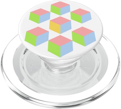 Geometrisches pastell-isometrisches optisches Täuschungswürfelmuster PopSockets PopGrip für MagSafe Geometrisches pastell-isometrisches optisches Täuschungswürfelmuster PopSockets PopGrip für MagSafe von BY CRADOX CREATIVE