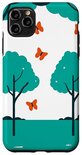 Schmetterlinge und Bäume abstraktes Design in Blaugrün und Weiß Hülle für iPhone 11 Pro Max Schmetterlinge und Bäume abstraktes Design in Blaugrün und Weiß Hülle für iPhone 11 Pro Max von BY CRADOX CREATIVE