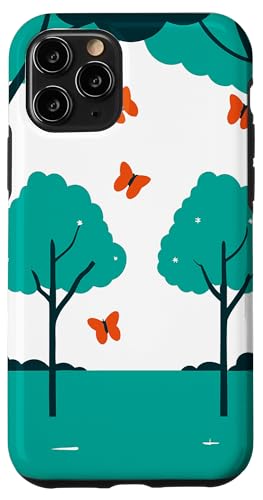 Schmetterlinge und Bäume abstraktes Design in Blaugrün und Weiß Hülle für iPhone 11 Pro Schmetterlinge und Bäume abstraktes Design in Blaugrün und Weiß Hülle für iPhone 11 Pro von BY CRADOX CREATIVE