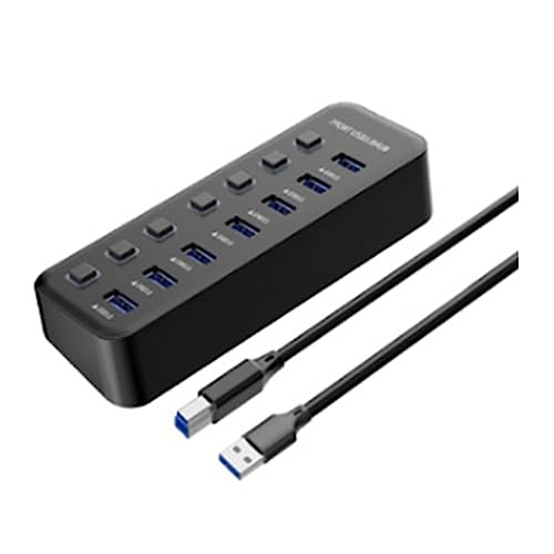 BYCUFF USB-Hub 3.0 7 Ports, USB-Hub-Trenner, USB-Schnittstellen-Extender, 5 Gbit/s für verschiedene USB-Geräte von BYCUFF