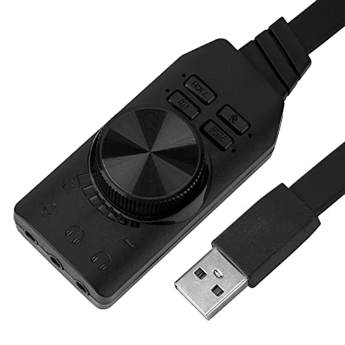 BYCUFF USB-Soundkartenadapter 7.1-Kanal 3,5-Mm-Audioschnittstelle USB2.0-Mikrofon-Headset Computerspiel-Soundkarte von BYCUFF