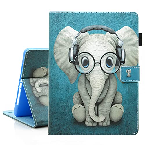 BYCeKe Hülle für Fire HD 10 und Fire HD 10 Plus Tablet (11. Generation, 2021) - Premium PU Leder Stand Case Schutzhülle mit Auto Schlaf/Wach Funktion, Elefant von BYCeKe