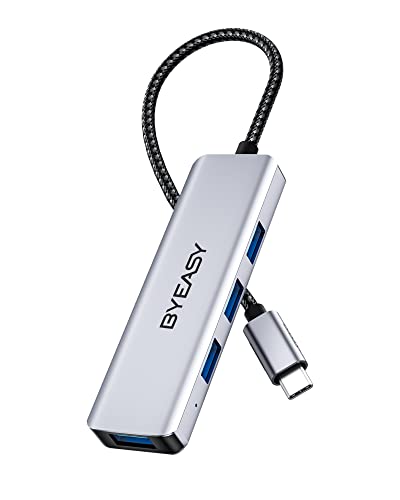 BYEASY USB C Hub, 4 Ports Typ c Hub für Laptop USB zu USB C Adapter mit Micro USB Power Port, USB C Splitter kompatibel für USB C Laptops MacBook Pro, MacBook Air von BYEASY