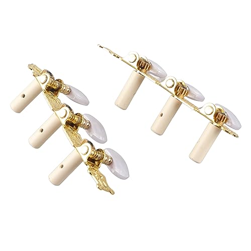 Gitarrensaiten-Stimmgerät 1:15 weißer Knopf 2 Stück Saiten für klassische Gitarre langlebig Köpfe mit Schrauben für Musikinstrumente Gitarrensaiten-Stimmgerät 1:15 weißer Knopf 2 Stück Saiten für klassische Gitarre langlebig Köpfe mit Schrauben für Musikinstrumente von BYERZ