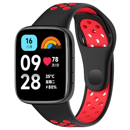 BYISYUE Breathable Ersatzarmband für Xiaomi Redmi Watch 3 Active, Sport Armband Uhrenarmband, Silikon Armbänder für Redmi Watch 3 Active von BYISYUE