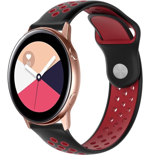 Breathable Ersatzarmband für Amazfit Bip 5 / GTR 3 / GTR 3 Pro/GTR 4, 22mm Sport Armband Uhrenarmband, Silikon Armbänder für Amazfit GTR 47mm / GTR 2 / Pace/Stratos (Blackred) von BYISYUE