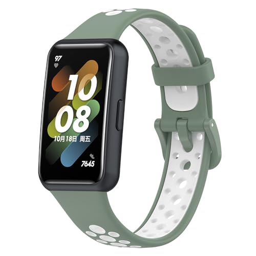 Breathable Ersatzarmband für Huawei Band 7, Sport Armband Uhrenarmband, Silikon Armbänder für Huawei Band 7 von BYISYUE
