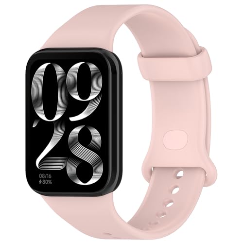 Ersatzarmband für Redmi Watch 5/Xiaomi Smart Band 9 Pro/Smart Band 8 Pro, Sport Armband Uhrenarmband, Silikon Armbänder für Redmi Watch 4/Mi Band 8 Pro/Mi Band 9 Pro (Pink) von BYISYUE