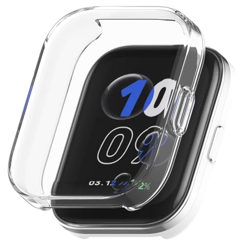 Hülle für Amazfit Bip 5 Unity Schutzfolie Schutzhülle, Silicone TPU Displayschutz Case Cover, Anti-Kratz Anti-Staub Schutz Gehäuse für Amazfit Bip 5 Unity (Transparent) von BYISYUE