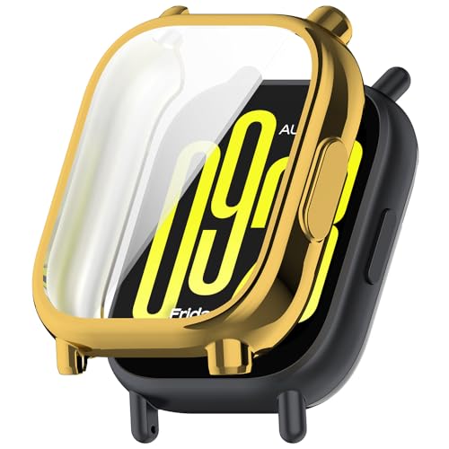 Hülle für Redmi Watch 5 Active Schutzfolie Schutzhülle, Silicone TPU Displayschutz Case Cover, Anti-Kratz Anti-Staub Schutz Gehäuse für Xiaomi Redmi Watch 5 Active (Gold) von BYISYUE