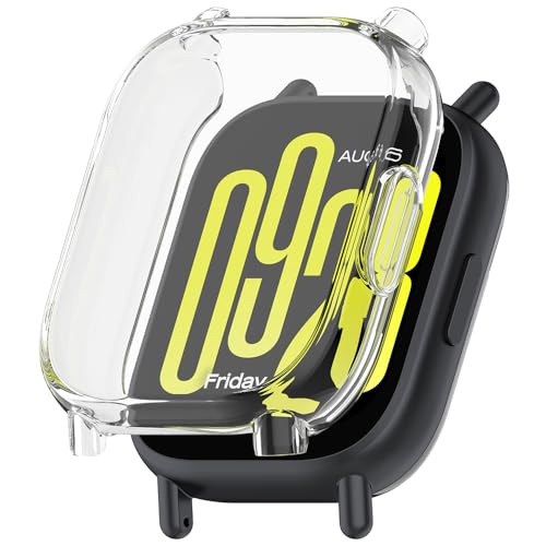 Hülle für Redmi Watch 5 Active Schutzfolie Schutzhülle, Silicone TPU Displayschutz Case Cover, Anti-Kratz Anti-Staub Schutz Gehäuse für Xiaomi Redmi Watch 5 Active (Transparent) von BYISYUE