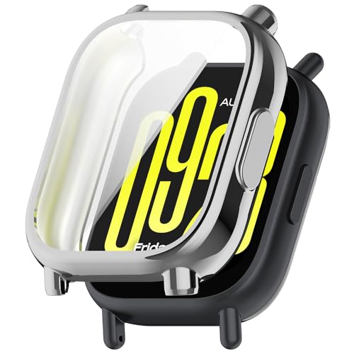 Hülle für Redmi Watch 5 Lite Schutzfolie Schutzhülle, Silicone TPU Displayschutz Case Cover, Anti-Kratz Anti-Staub Schutz Gehäuse für Xiaomi Redmi Watch 5 Lite (Silver) von BYISYUE