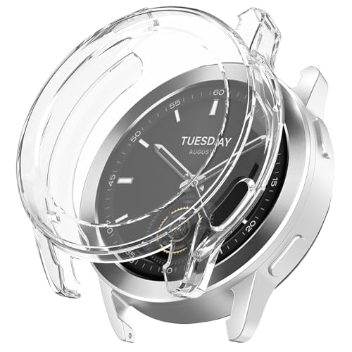 Hülle für Xiaomi Watch S3 Schutzfolie Schutzhülle, Silicone TPU Displayschutz Case Cover, Anti-Kratz Anti-Staub Schutz Gehäuse für Xiaomi Watch S3 (Transparent) von BYISYUE
