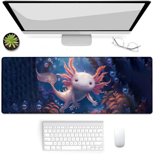 BYJUMB Axolotl Gaming-Mauspad, niedliches Mauspad, Schreibtischmatte, rutschfeste Gummiunterseite, Mauspads für Computer, Laptop, Büro, Schule, Heimzubehör, Dekoration, 80 x 30 cm BYJUMB Axolotl Gaming-Mauspad, niedliches Mauspad, Schreibtischmatte, rutschfeste Gummiunterseite, Mauspads für Computer, Laptop, Büro, Schule, Heimzubehör, Dekoration, 80 x 30 cm von BYJUMB