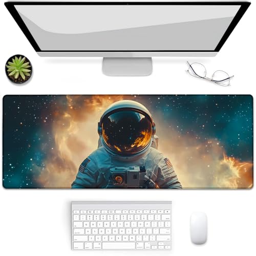 BYJUMB Gaming-Mauspad, Astronauten-Mauspad, Schreibtischmatte, rutschfeste Gummiunterseite, Mauspads für Computer, Laptop, Büro, Schule, Heimzubehör, Dekoration, 80 x 30 cm BYJUMB Gaming-Mauspad, Astronauten-Mauspad, Schreibtischmatte, rutschfeste Gummiunterseite, Mauspads für Computer, Laptop, Büro, Schule, Heimzubehör, Dekoration, 80 x 30 cm von BYJUMB