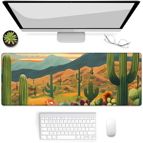BYJUMB Gaming-Mauspad, Kaktus-Mauspad, Schreibtischmatte, rutschfeste Gummiunterseite, Mauspads für Computer, Laptop, Büro, Schule, Heimzubehör, Dekoration, 80 x 30 cm BYJUMB Gaming-Mauspad, Kaktus-Mauspad, Schreibtischmatte, rutschfeste Gummiunterseite, Mauspads für Computer, Laptop, Büro, Schule, Heimzubehör, Dekoration, 80 x 30 cm von BYJUMB