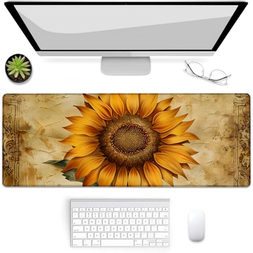 BYJUMB Gaming-Mauspad, Mauspad, Schreibtischmatte, rutschfeste Gummiunterseite, Mauspads für Computer, Laptop, Büro, Schule, Heimzubehör, Dekoration, 80 x 30 cm, Sonnenblume BYJUMB Gaming-Mauspad, Mauspad, Schreibtischmatte, rutschfeste Gummiunterseite, Mauspads für Computer, Laptop, Büro, Schule, Heimzubehör, Dekoration, 80 x 30 cm, Sonnenblume von BYJUMB