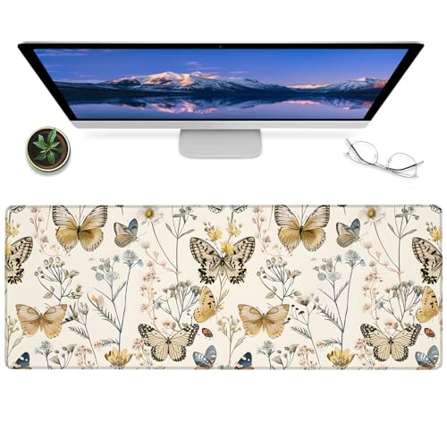 BYJUMB Gaming-Mauspad, Retro-Schmetterling, 30,5 x 80 cm, rutschfestes Gummi BYJUMB Gaming-Mauspad, Retro-Schmetterling, 30,5 x 80 cm, rutschfestes Gummi von BYJUMB