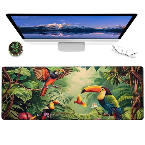 BYJUMB Gaming-Mauspad mit niedlichem Vogel, 30,5 x 80 cm, rutschfeste Gummivögel, Schreibtischunterlage, großes erweitertes Mauspad für Büro, Zuhause, Laptop, Mäuse-Pads, Geschenke, Spieleliebhaber von BYJUMB