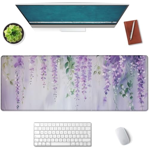BYJUMB Lavender Dreams Großes Mauspad, Gaming-Mauspad, rutschfeste Gummiunterseite, Bürozubehör, Schreibtischunterlage, Blumen-Mauspads für Schule, Arbeit, Heimdekoration, Geschenke, 80 x 30 cm BYJUMB Lavender Dreams Großes Mauspad, Gaming-Mauspad, rutschfeste Gummiunterseite, Bürozubehör, Schreibtischunterlage, Blumen-Mauspads für Schule, Arbeit, Heimdekoration, Geschenke, 80 x 30 cm von BYJUMB