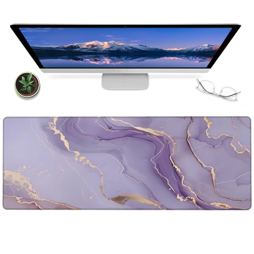 BYJUMB Marmor-Mauspad, 30,5 x 80 cm, rutschfest, Gummi, abstrakt, modern, großes erweitertes Mauspad für Büro, Zuhause, Laptop, Mäuse-Pads, Geschenke, Spieleliebhaber, Schreibtischunterlage (lila) BYJUMB Marmor-Mauspad, 30,5 x 80 cm, rutschfest, Gummi, abstrakt, modern, großes erweitertes Mauspad für Büro, Zuhause, Laptop, Mäuse-Pads, Geschenke, Spieleliebhaber, Schreibtischunterlage (lila) von BYJUMB