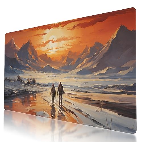 BYJUMB Mauspad mit genähtem Rand, rutschfeste Gummiunterseite, Winter-Sonnenuntergang auf dem Berg, bedrucktes Mauspad, 80 x 40 cm, ideal für Gamer und Büroarbeit BYJUMB Mauspad mit genähtem Rand, rutschfeste Gummiunterseite, Winter-Sonnenuntergang auf dem Berg, bedrucktes Mauspad, 80 x 40 cm, ideal für Gamer und Büroarbeit von BYJUMB