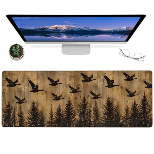 Flying Duck Gaming-Mauspad, 30,5 x 80 cm, rutschfest, Gummi, niedlich, rustikal, Stockente, großes erweitertes Mauspad für Büro, Zuhause, Laptop, Mäuse-Pads, Geschenke, Spieleliebhaber Flying Duck Gaming-Mauspad, 30,5 x 80 cm, rutschfest, Gummi, niedlich, rustikal, Stockente, großes erweitertes Mauspad für Büro, Zuhause, Laptop, Mäuse-Pads, Geschenke, Spieleliebhaber von BYJUMB