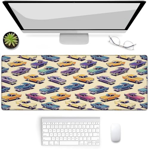 Gaming-Mauspad, Vintage-Autos, Schreibtischunterlage, rutschfeste Gummiunterseite, Mauspads für Computer, Laptop, Büro, Schule, Heimzubehör, Dekoration, 80 x 11,8 cm Gaming-Mauspad, Vintage-Autos, Schreibtischunterlage, rutschfeste Gummiunterseite, Mauspads für Computer, Laptop, Büro, Schule, Heimzubehör, Dekoration, 80 x 11,8 cm von BYJUMB
