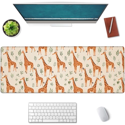 Großes Mauspad mit Giraffenfamilie, Gaming-Mauspad, rutschfeste Gummiunterseite, Bürozubehör, Schreibtischunterlage, Tier-Mauspads für Schule, Arbeit, Heimdekoration, Geschenke, 80 x 30 cm Großes Mauspad mit Giraffenfamilie, Gaming-Mauspad, rutschfeste Gummiunterseite, Bürozubehör, Schreibtischunterlage, Tier-Mauspads für Schule, Arbeit, Heimdekoration, Geschenke, 80 x 30 cm von BYJUMB